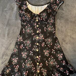 No Boundaries Navy Floral Dress